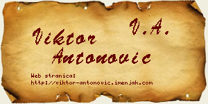 Viktor Antonović vizit kartica